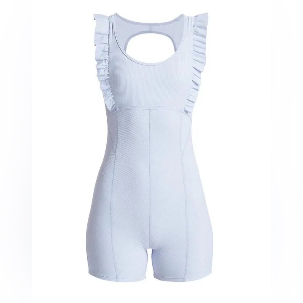 Last 1! NWT Free People Movement Ruffle Me Up Shortsie Romper - Picture 9 of 11